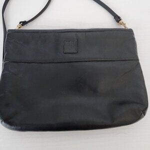 Vintage Anne Klein for Calderon Black Leather Shoulder Bag